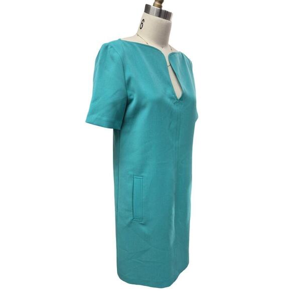 Trina Turk Penny Dress Aqua Green Shift Dress Zipper Back Fully Lined Sz 4 NWOT - Picture 3 of 7